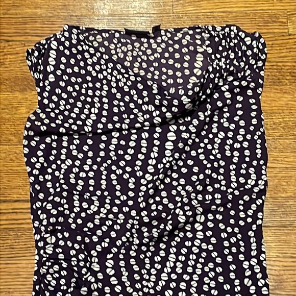 Mexx purple with white coffee bean patterned, fitted short sleeve top - Picture 2 of 7